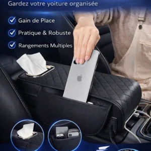 Organiseur Accoudoir Voiture – Rangement Téléphone & Mouchoirs | Auto Upgrade